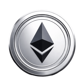 Moneda Ethereum (ETH) en un elemento gráfico flotante