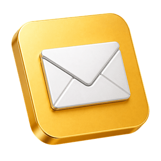 En la página de contacto, ícono 3D decorativo de un sobre de correo
